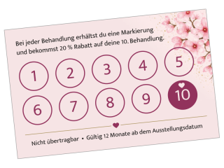 Blossom Nails Spa Treuekarte innen